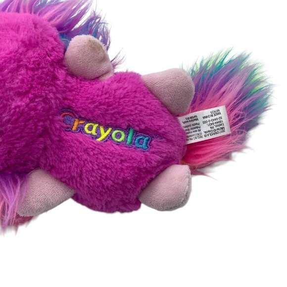 Crayola Experience Unicorn Plush Stuffed Animal Purple Neon Rainbow Hair 9" - Picture 2 of 5